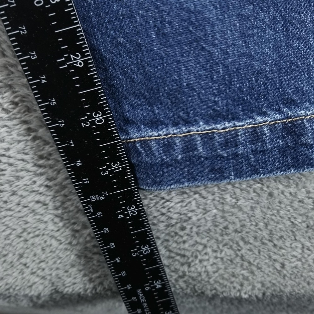 American Eagle Jeans Womens 10 Long Blue Baggy Barrel Low Rise Strigid - Picture 10 of 12